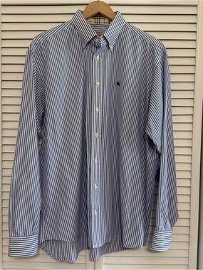 Classic Blue Stripe Button-Down Men's Shirt
